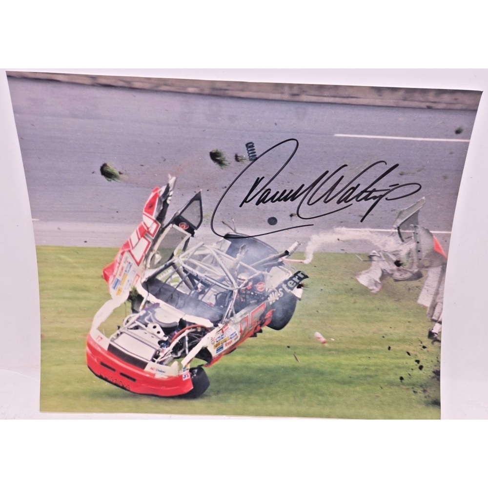 Darrell Waltrip signed 1991 PEPSI 400 NASCAR 8" X 10" Crash picture AUTOGRAPHED
